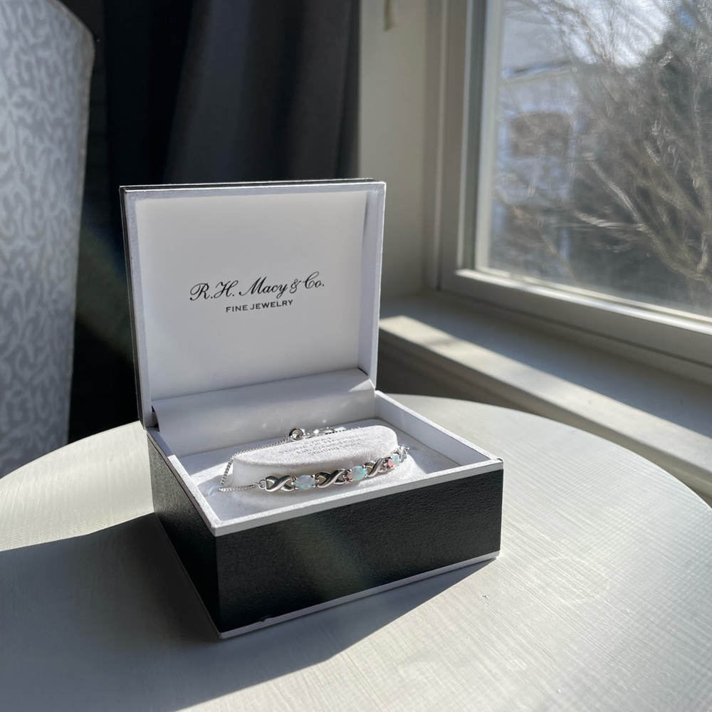 Opal and Sterling Bolo Bracelet